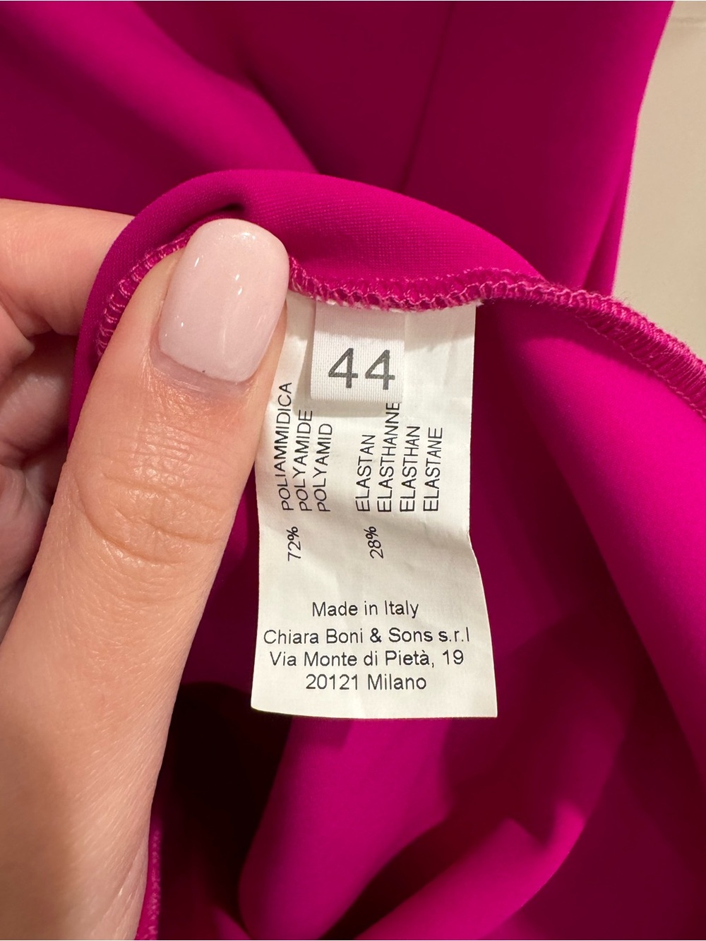 Chiara Boni Fuchsia Cold-Shoulder Ruched Sleeve Midi Dress - Picture 6 of 6